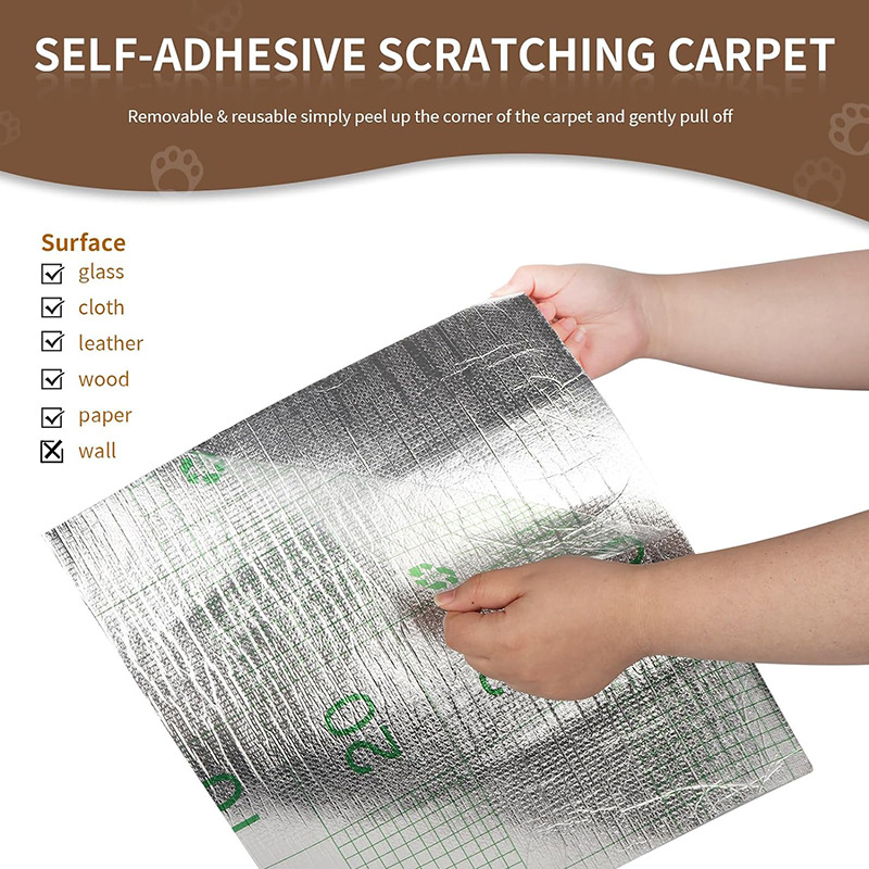 Tablero de Rasguño para Gatos Autoadhesivo con Alfombras de Tapicería para Paredes y Sofás - Protección para Patas y Rasguños en Muebles — imagen 8