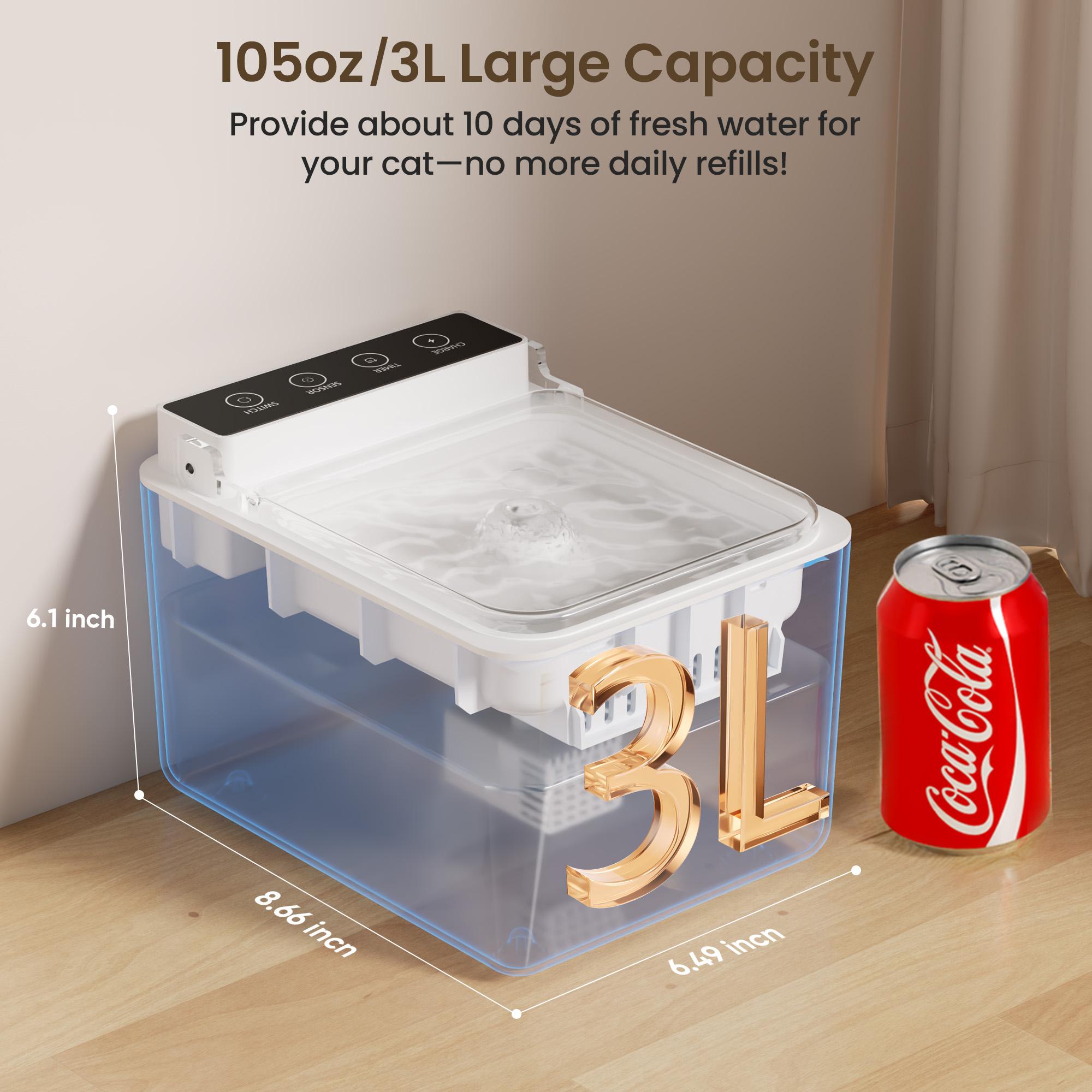 Wireless Charging Battery Driven 304 Stainless Steel Cat Automatic Induction Pet Water Fountain — image 21