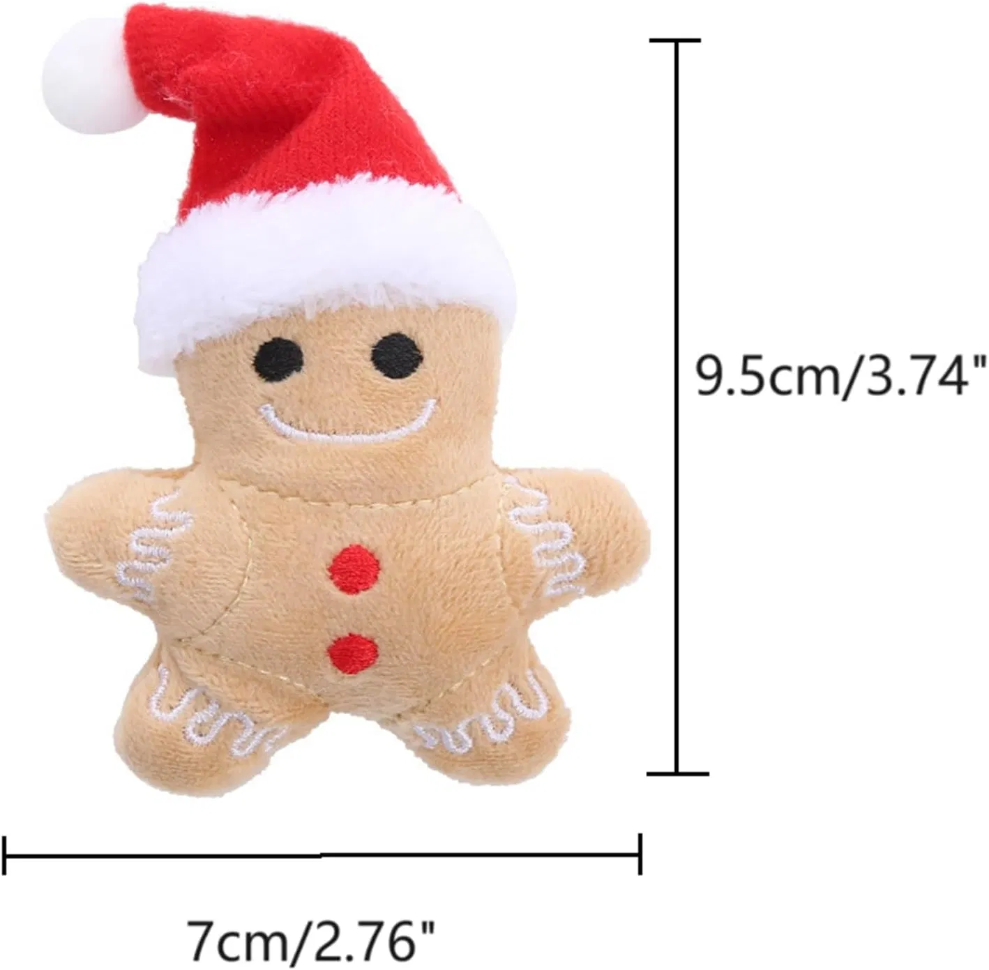 4 Packs Catnip Toys Interactive Toy Costume Plush Christmas Gingerbread Man Cat Toys — image 2