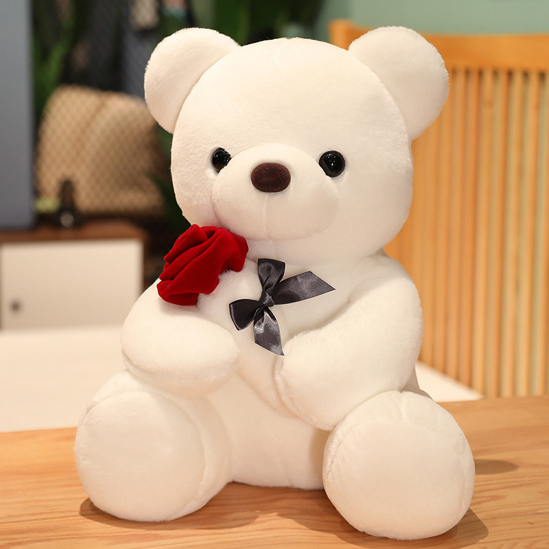 Nuevo Osito de Peluche Abrazable con Rosas 23-45cm, Almohada de Peluche Relleno, Muñeco de Animal Suave, Bonito Regalo de Cumpleaños para Novia, San Valentín — imagen 3