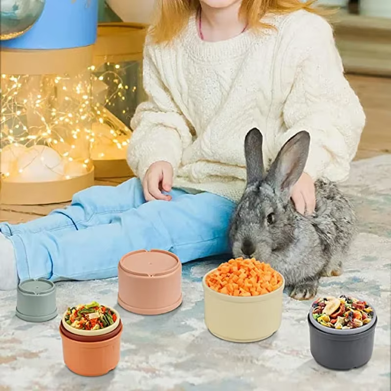 Cupas de Color Multifacéticas para Jugar y Esconder Alimento para Conejos/Chinchillas/Conejillos de Indias Reutilizables Juguetes Seguros para Pequeños Animales — imagen 3