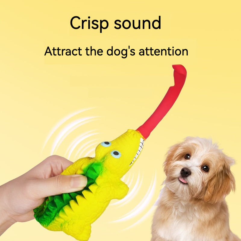 Toy New Product Latex Tongue Squeezing Lizard Crocodile Squeezing and Making Sounds Funny and Soothing Dog Toys — image 6