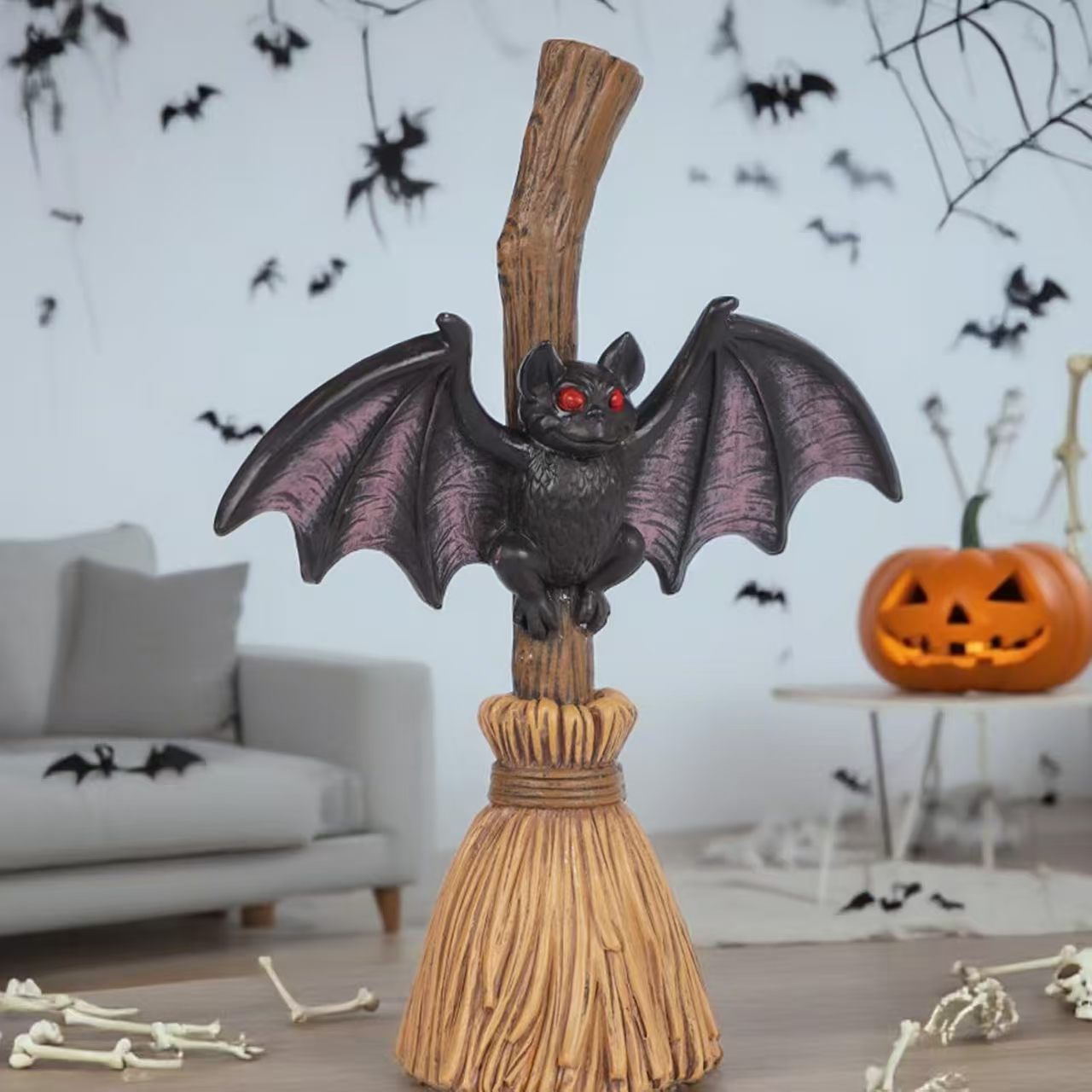 Decoración de Murciélago para Halloween - Escoba Fantasma Jardín — imagen 3