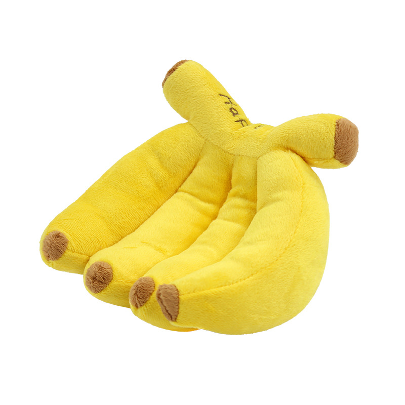 Dog makes noises and chews on plush banana toys fun and entertaining toy for dogs to relieve boredom — image 5