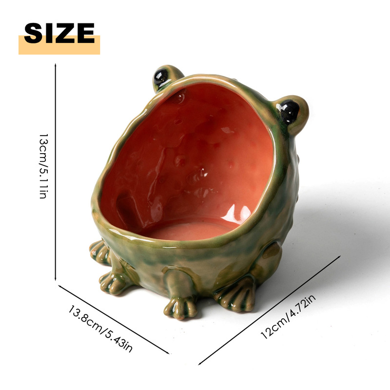 Cute Ceramic Frog Storage Bowl – Animal Figurine Key Candy Organizer, Home Desktop Decor — image 2