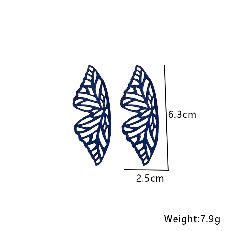 Hollow out butterfly earrings, simple and solid color fashionable earrings — image 9