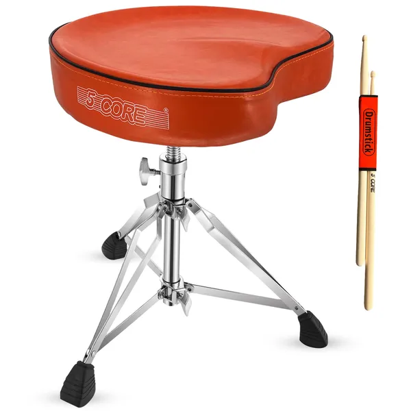 Asiento de Batería 5Core Acolchado, Banco Tipo Silla de Montar para Guitarra, Asiento de Baterista para Adultos y Niños