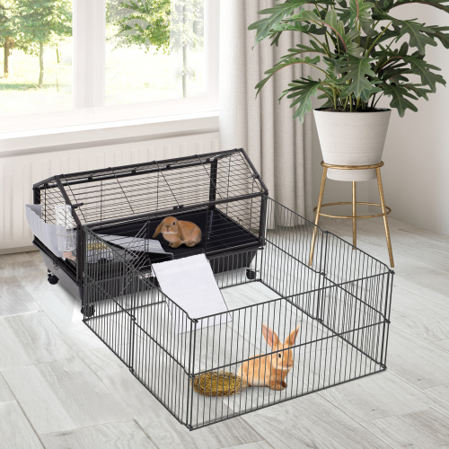Cage de Juego para Pequeños Animales con Ruedas Giratorias y Botella de Agua, 35" L — imagen 1