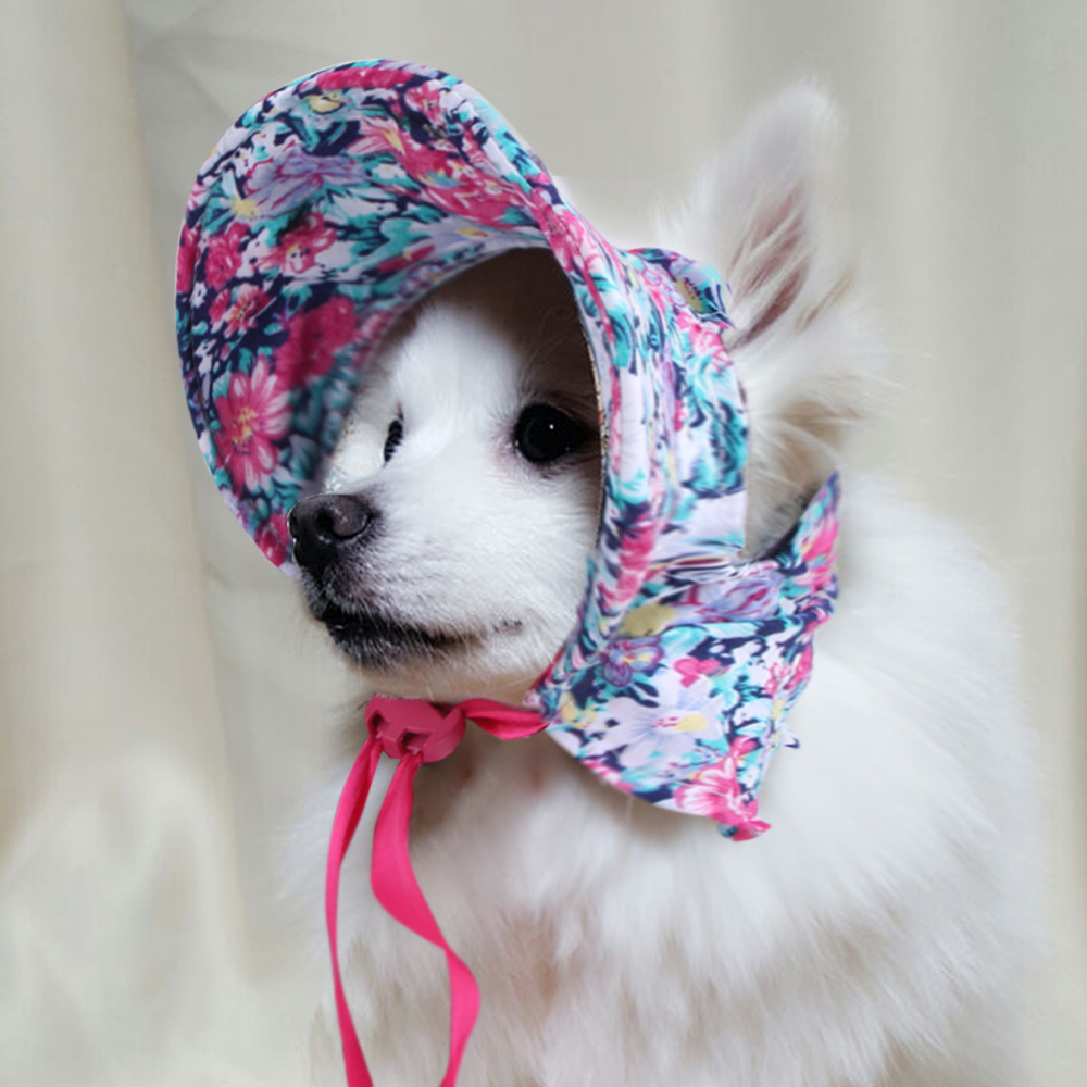 Sombrero Floral para Mascotas - Gato y Perro Retro Estilo de Dama con Flor — imagen 1