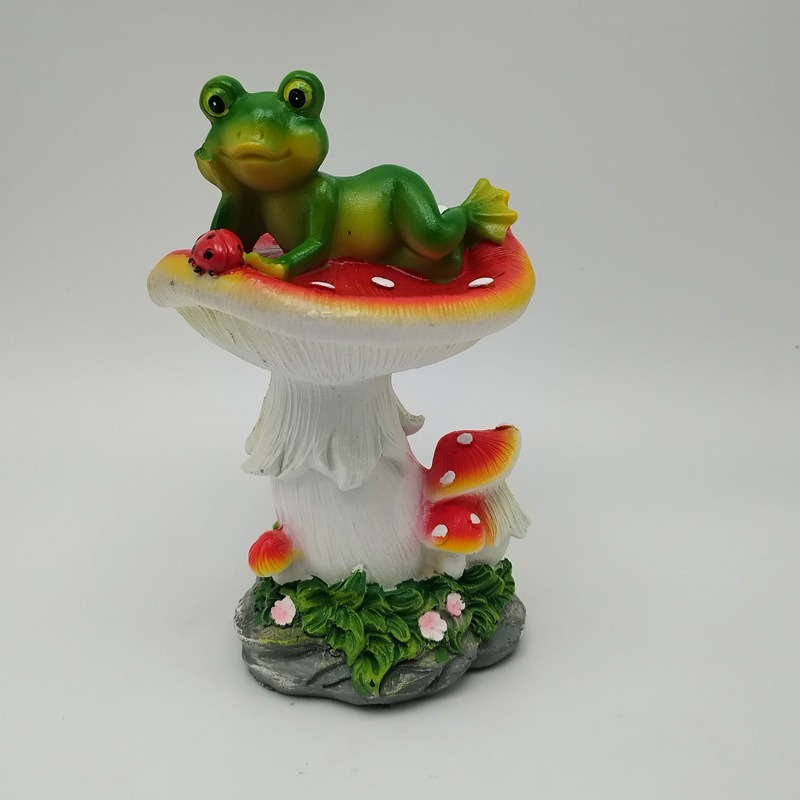 Frog and Mushroom Courtyard Balcony Bonsai Decoration — imagen 3