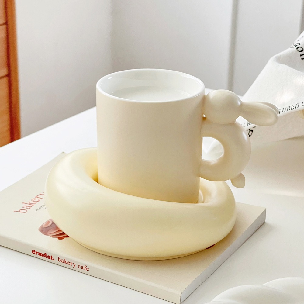 Taza de Cerámica para Conejo con Cubierta y Manija - Set Completo para Té de Tarde — imagen 5