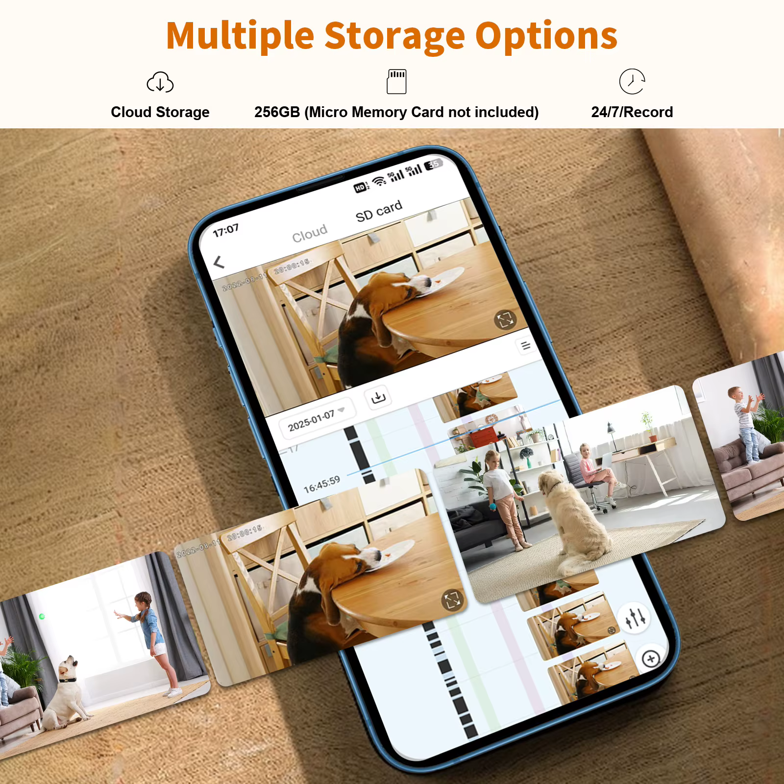 3K Pet Cámara para perros con aplicación móvil, WiFi 5G/2.4G, cámara de seguridad interior para bebés, detección AI 360° de panorámica e inclinación, audio bidireccional, visión nocturna — imagen 7
