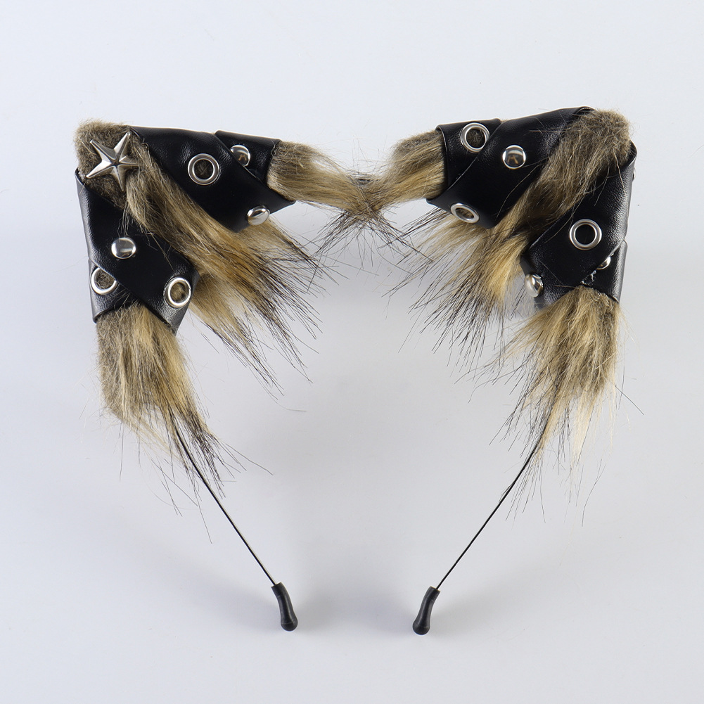 Auriculares de Orejas de Animal Punk Estilo de Cuero para Fiesta de Halloween — imagen 7