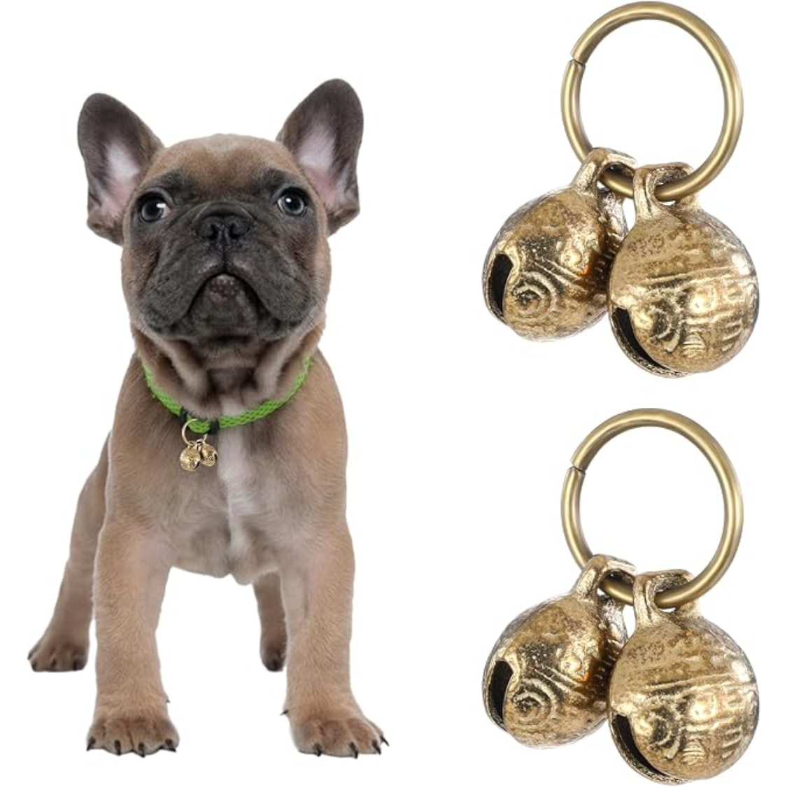 Cascos de Cobre para Collar de Perro 4 Piezas - Sonoros y Anti Pérdida para Mascotas con Ropa de Identificación para Pequeños Perros — imagen 1