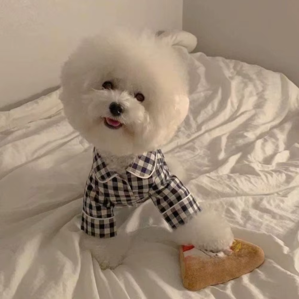 Ropa de Comodidad para Mascotas con Estampado de Plaid - Camisetas Elegantes para Perros y Gatos Vestimenta de Moda para Fiestas de Mascotas — imagen 4