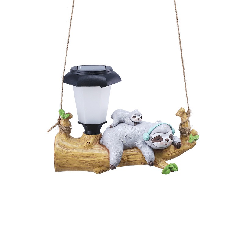 Outdoor solar night light garden squirrel sloth pendant — image 1