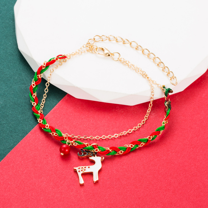 Christmas Originality Santa Claus Elk Garland Bell Christmas Bracelet Versatile Handwear — image 3