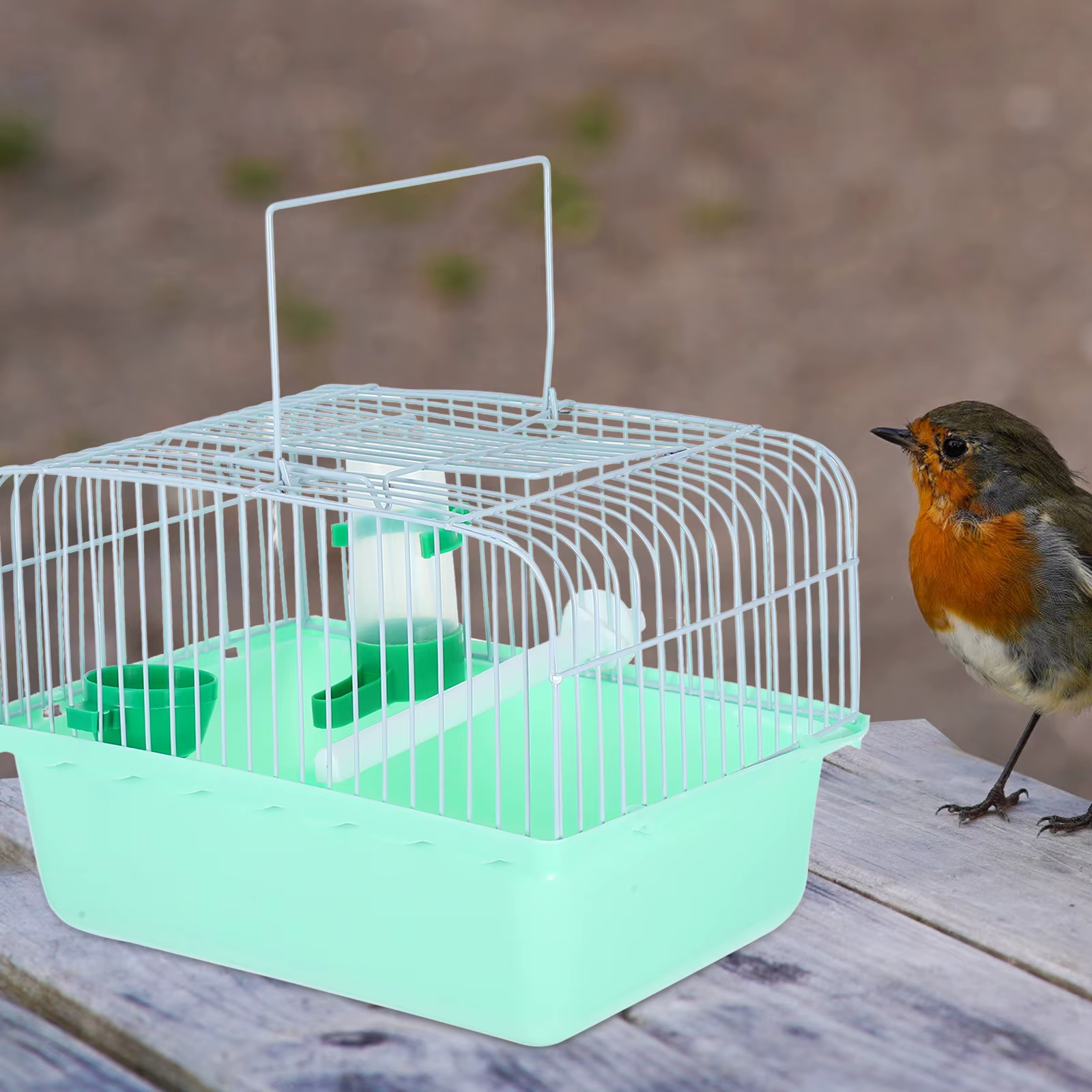 Caja Portátil para Pájaros: Hábitat Espacioso para Mascotas, Bebedero y Comedor para Viajes — imagen 6