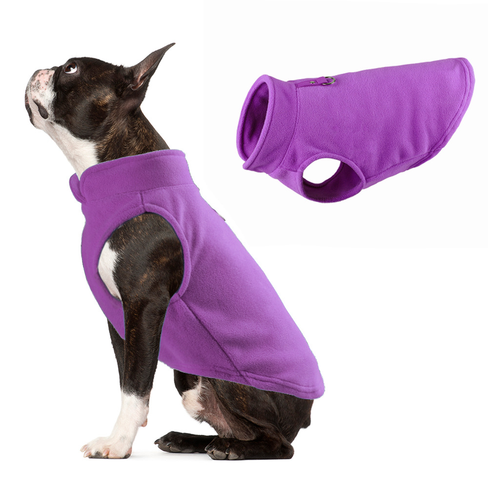 Dog clothing thickened solid color fleece pet dog supplies — image 6