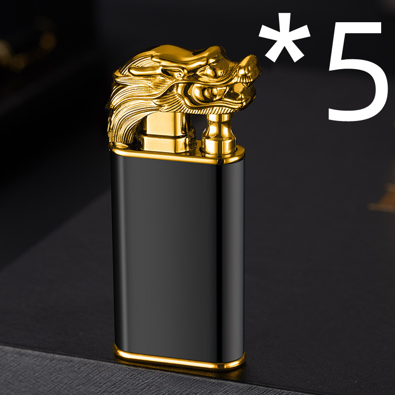 Creative Blue Flame Lighter Dolphin Dragon Tiger Double Fire Metal Winproof Lighter Inflatable Lighter — image 14