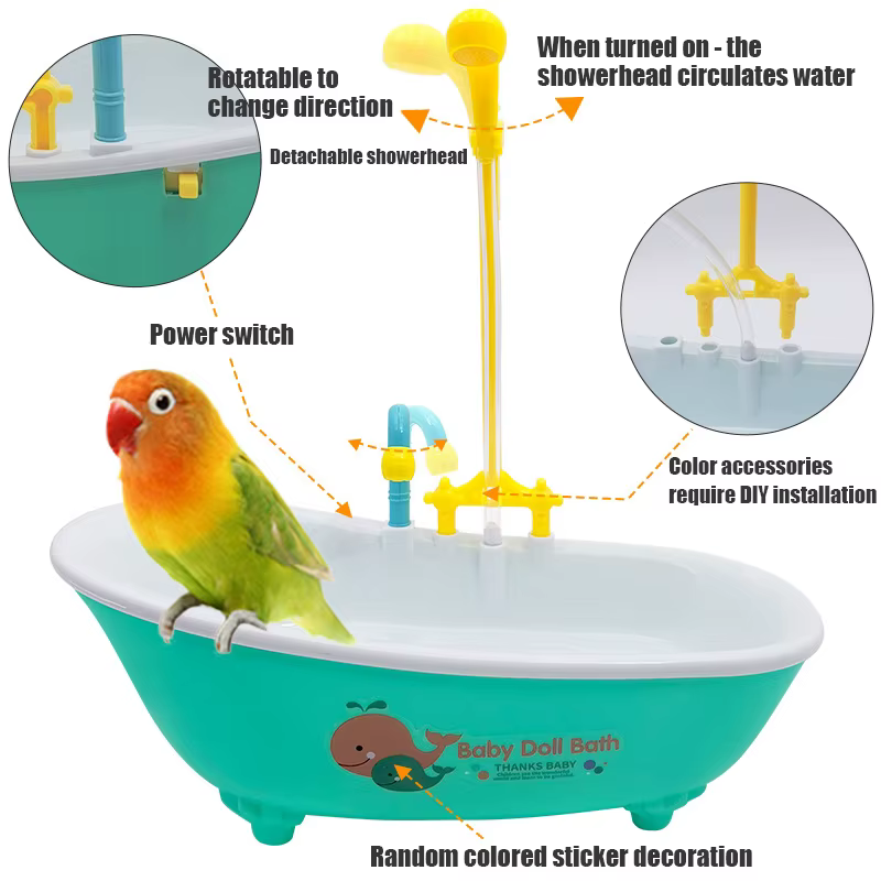 Ducha Automática para Pájaros Azul Accesorios de Caja de Pollos Plástico Accesorio de Aviario — imagen 6