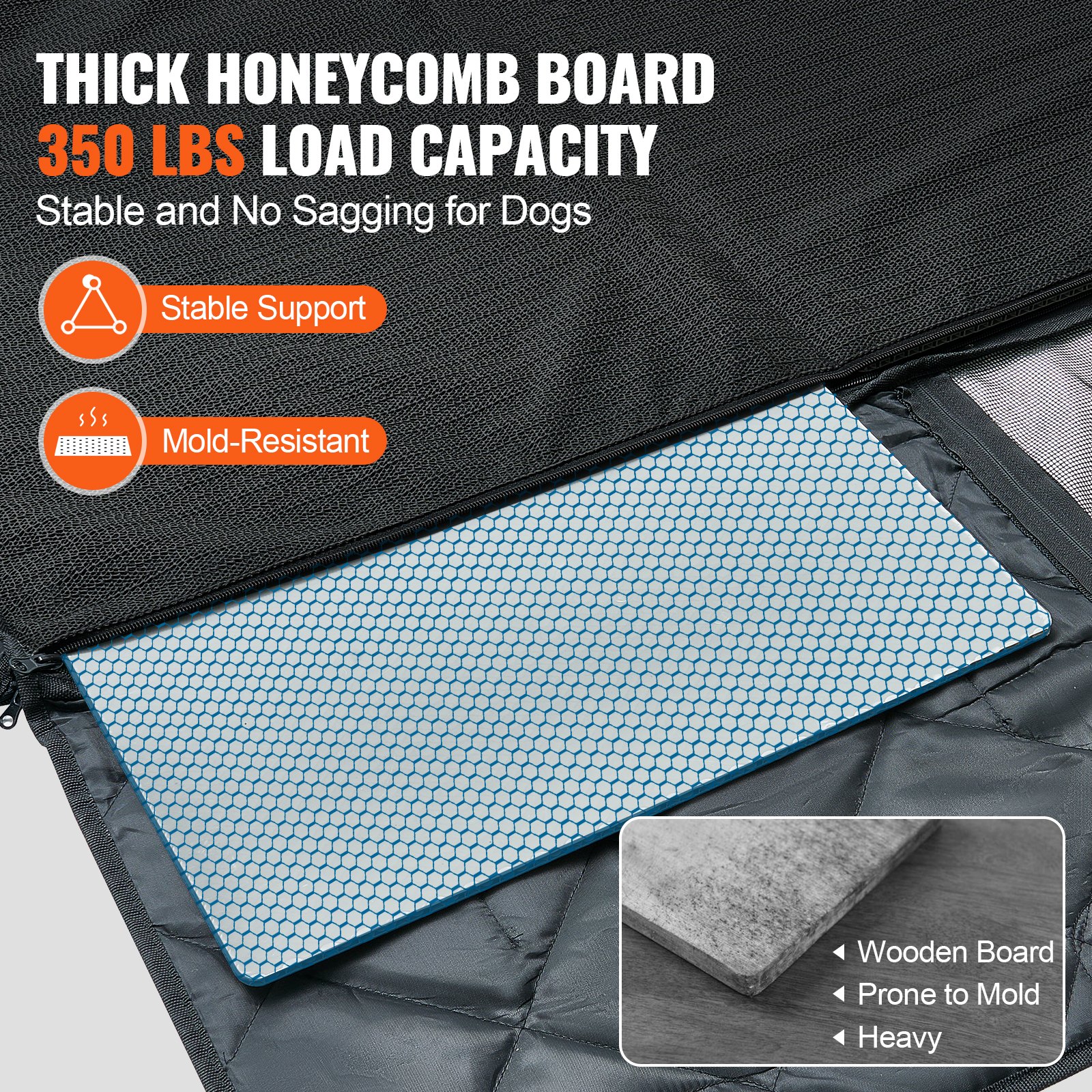 VEVOR 53 X 24.8 In Dog Car Seat Cover For Back Seat Waterproof 600D For Cars — imagen 3