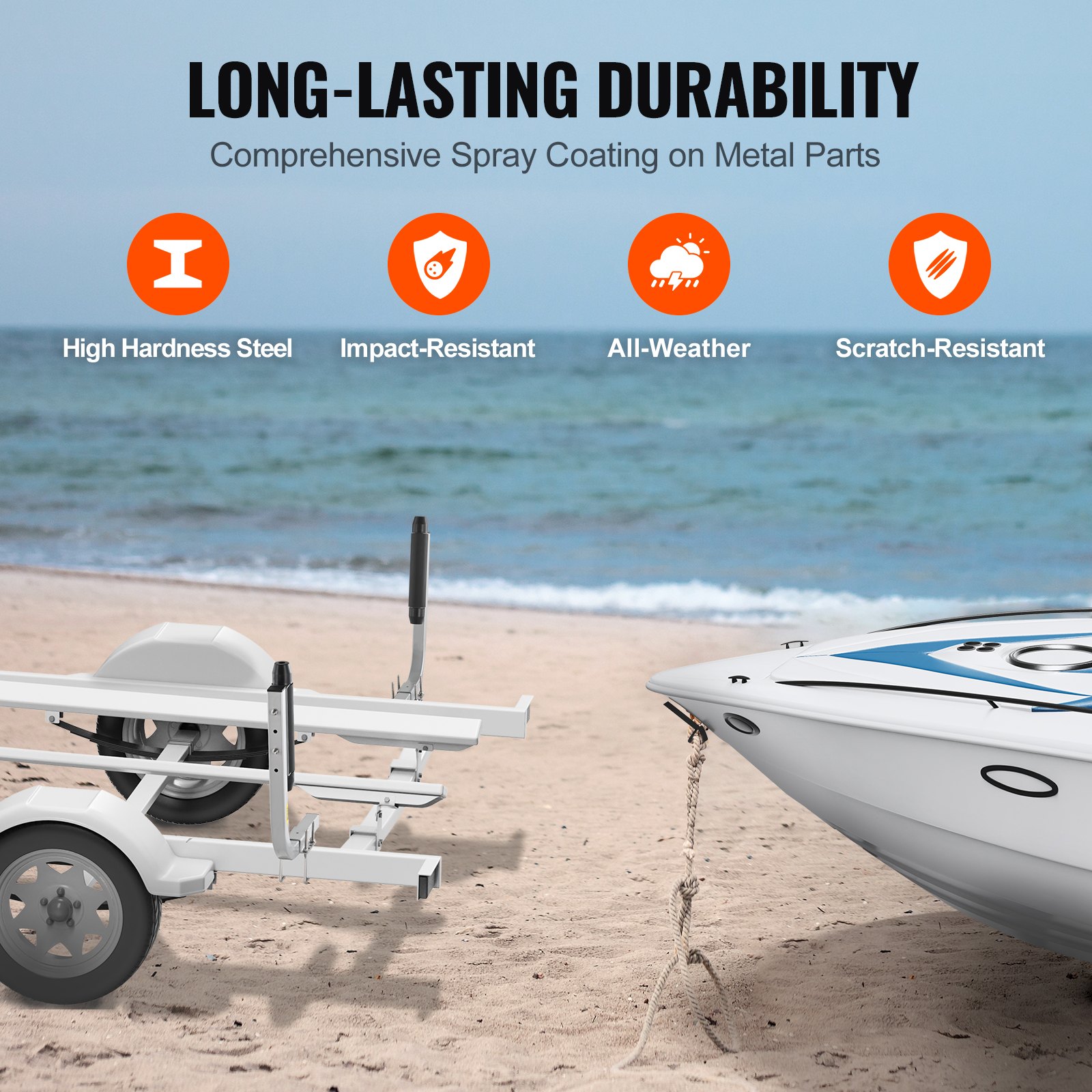 Marine Trailer Guide Set, 20.5” Flexibly Adjustable Poles, Pair Of Steel Anti-Rust Guides, Durable Roller Support For Ski, Fishing, Or Sailboat Trailers — image 3