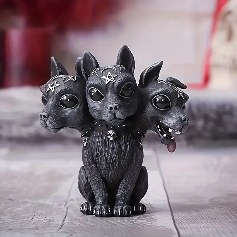 Figura de Decoración de Resina de Gato Negro y Bruja de Halloween - Ambiente Mágico y Misterioso — imagen 15
