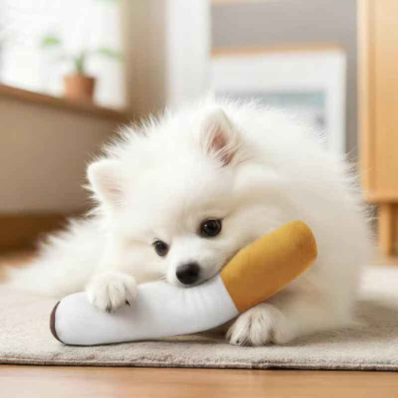 Juguetes de Mascotas Divertidos: Cigarrillo Grande Humo Plush con Sonido, Juguetón para Perros con Mordida Resistente — imagen 4