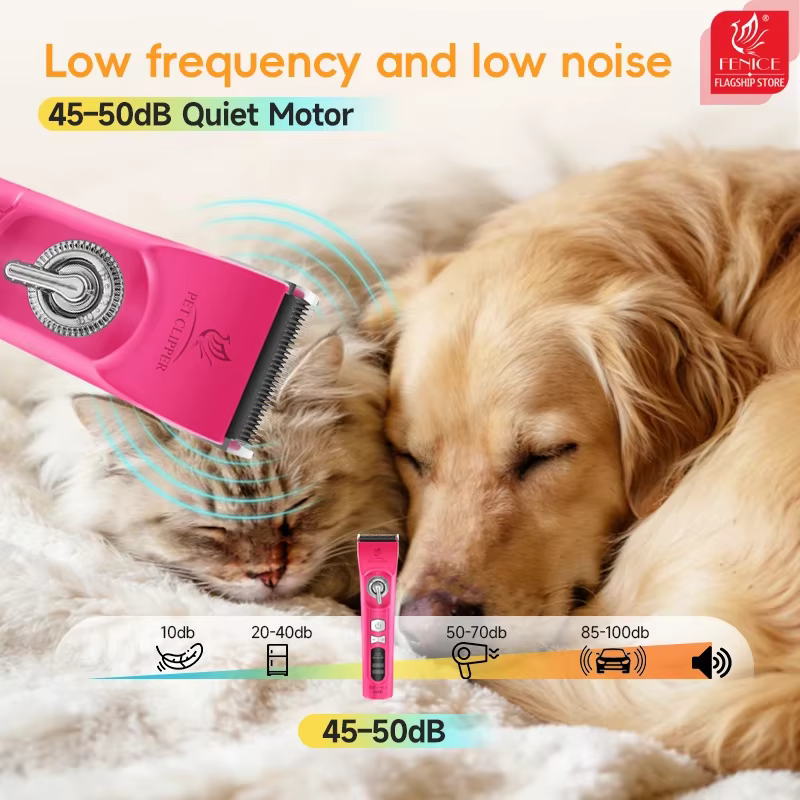 Fenice H100 Cordless Rechargeable Low Noise Pet Hair Clipper Machine Dogs And Cats Grooming Haircut Trimmer Shavers for Animals — image 4