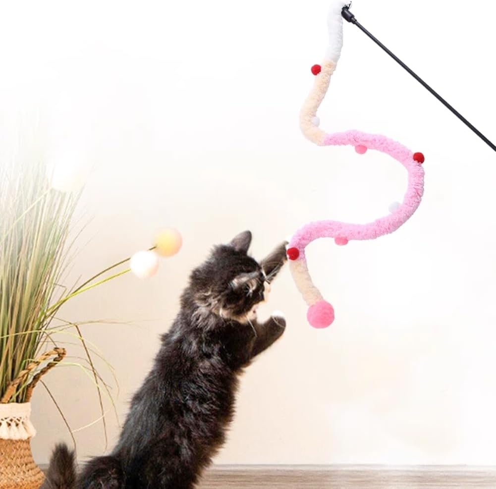 Cat Toys Plush Srtip Cat Wands Interactive Cat Toys Colorful Cat Teaser Wands Interactive Cat Toys For All Breed Sizes — image 7