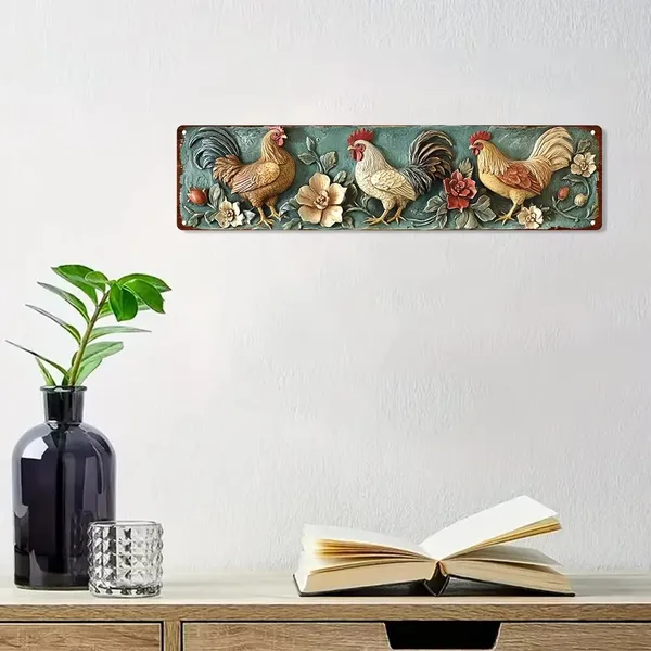 Escultura de Metal de Gallo Viejo Vintage para Pared Perfecto para Decoración de Bar en Casa y Cafetería Regalo Ideal para Halloween y Navidad 4x16 Pulgadas (TikTok, Servicio de Recogida en Temu) — imagen 4