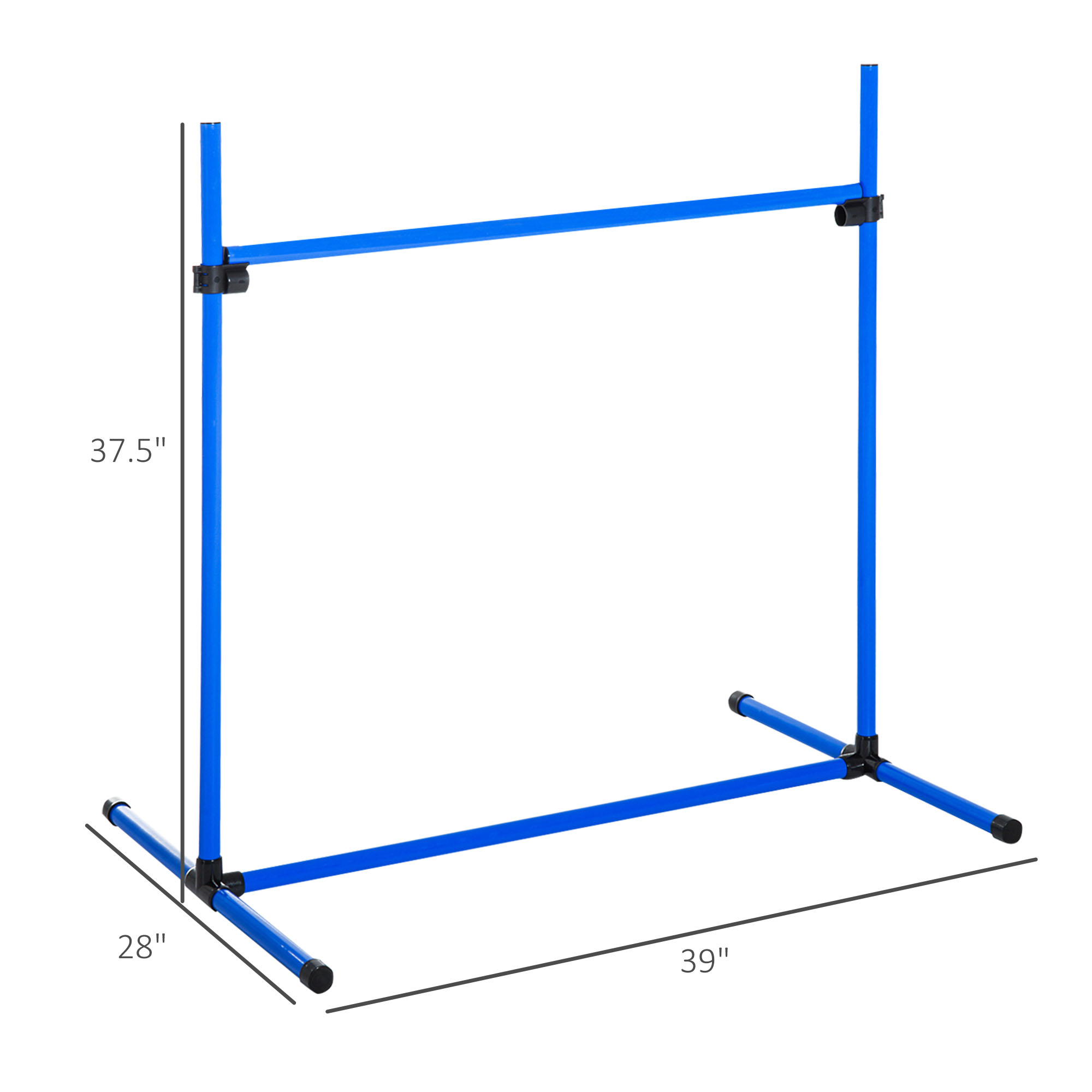 4 Piece Dog Agility Starter Kit with Adjustable Height Jump Bars, Included Carry Bag & Displacing Top Bar - Blue — image 6