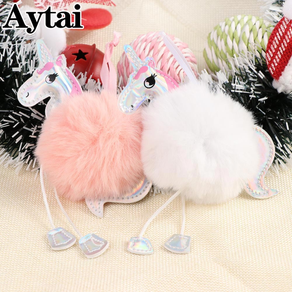 Adornos Navideños Unicornios de Peluche Falso para Decoración de Árbol de Navidad Regalos DIY — imagen 1
