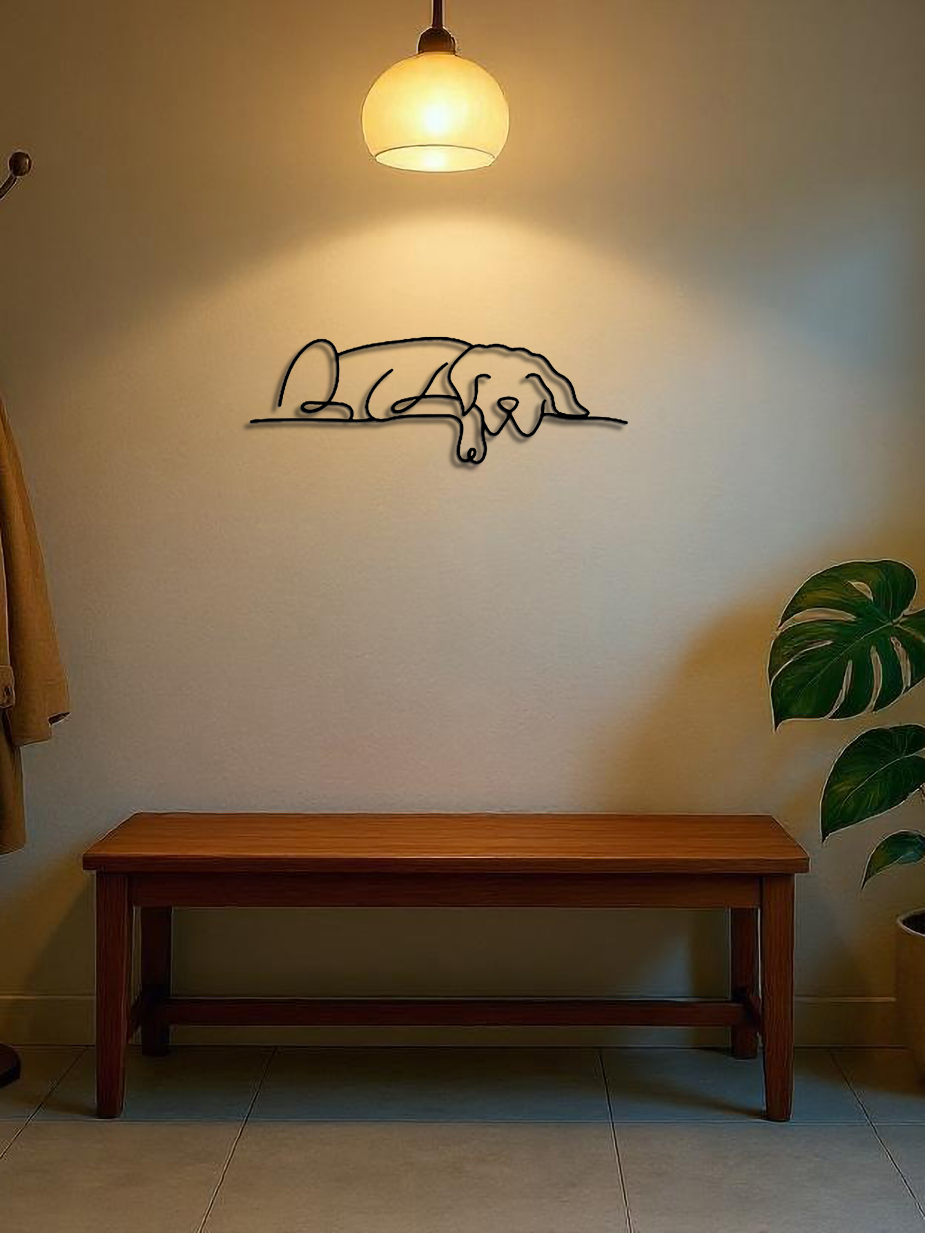 Arte de Muro Metálico Minimalista con Perro, Decoración Gótica y Bohemia para Salón, Dormitorio — imagen 5