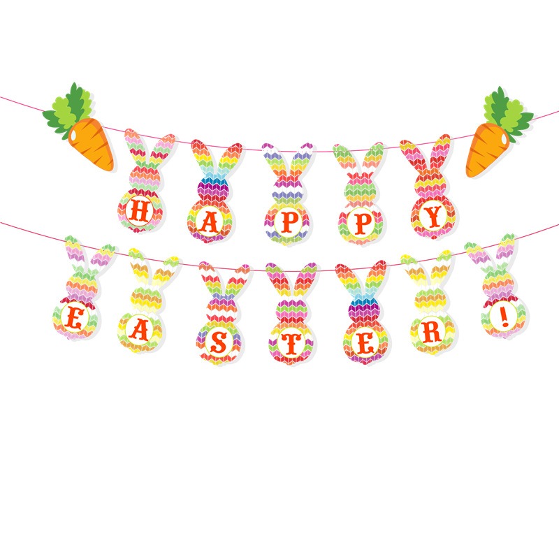Nueva Bandera de Pascua de Cenicienta con Conejo y Flores para Decoración Temática de Fiesta — imagen 1