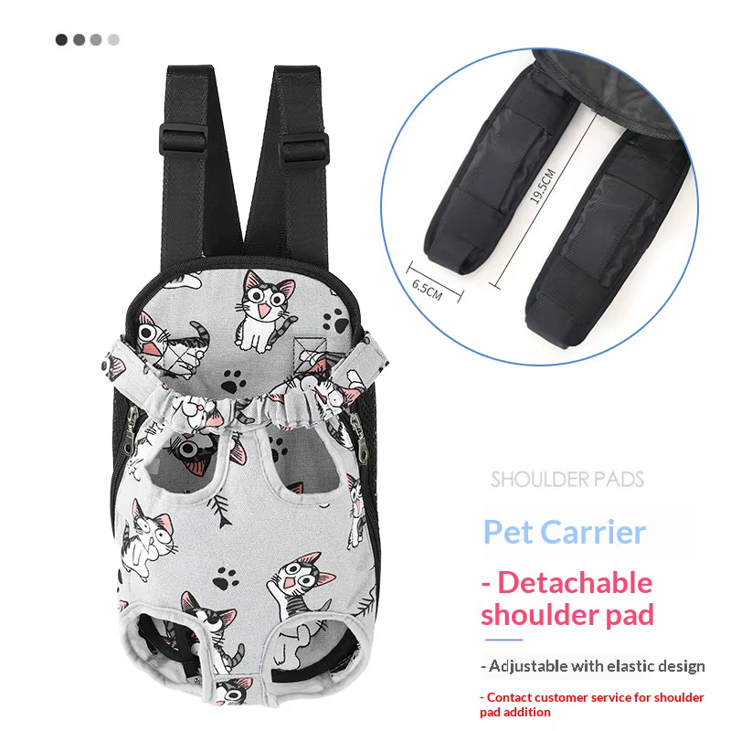 Mochila Transportadora para Mascotas para Gatos y Perros Pequeños, Bolsa de Viaje Portátil de Pecho con Respiración, Transportador de Doble Hombro — imagen 3