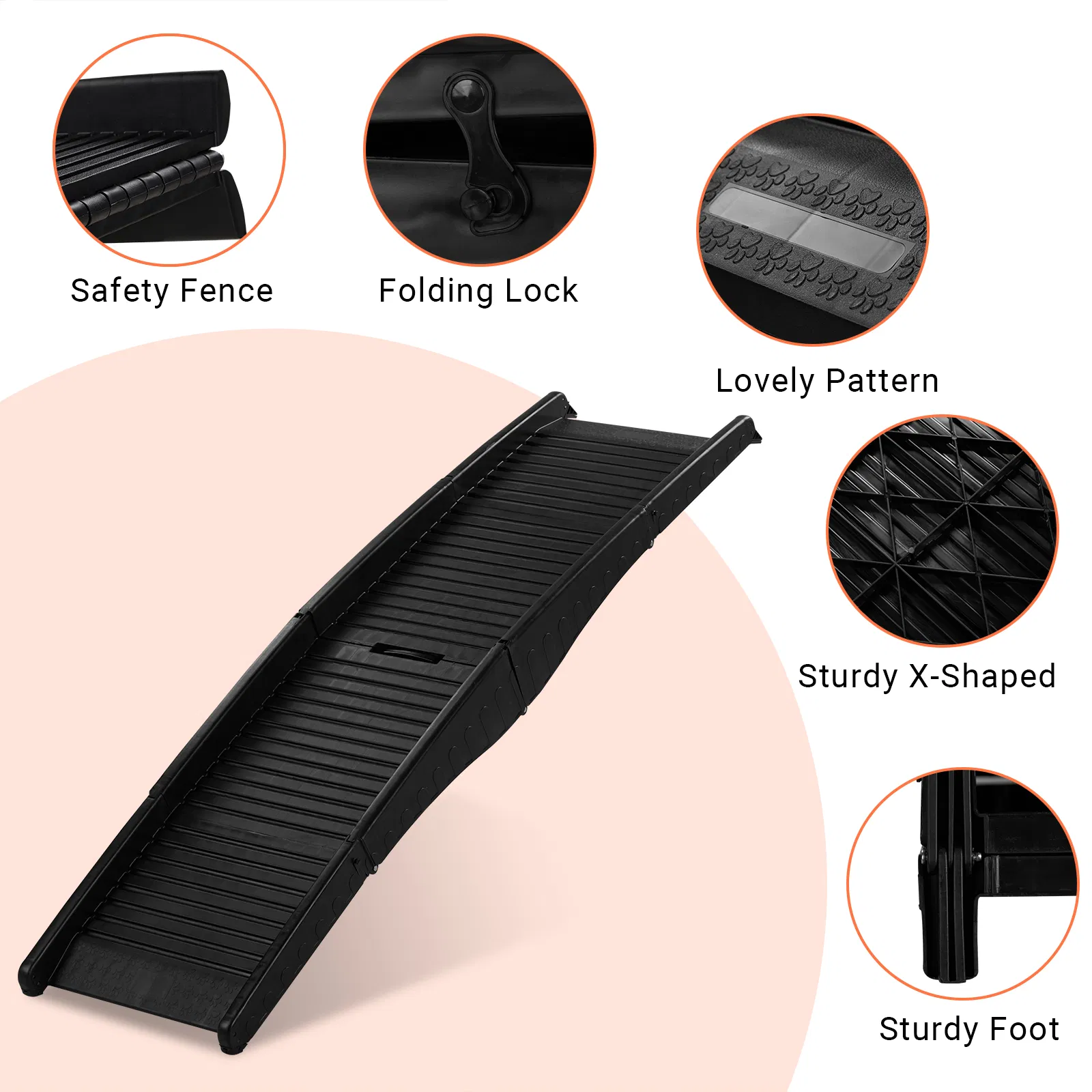 Nonslip Folding Dog Ramp, Tri-Fold Portable Lightweight Pet Ramp for Cars, Trucks and SUVs — image 10