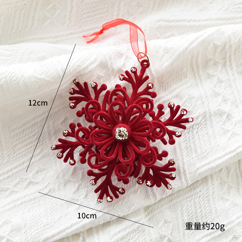 Christmas decoration red flocking elk bell pendant Christmas tree decoration ornaments — image 9