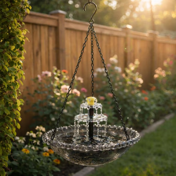 Fuente de Piscina Colgante Cascada Solar para Aves — imagen 7