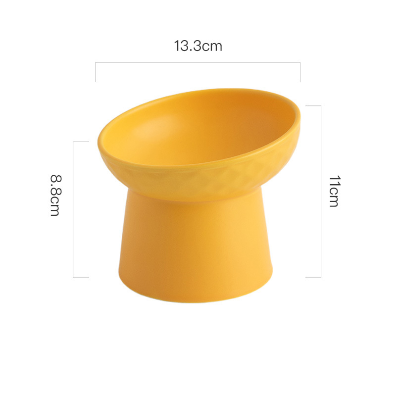 Bol de Comida para Gatos con Protección de Cuello Oblicuo - Cerámica — imagen 7