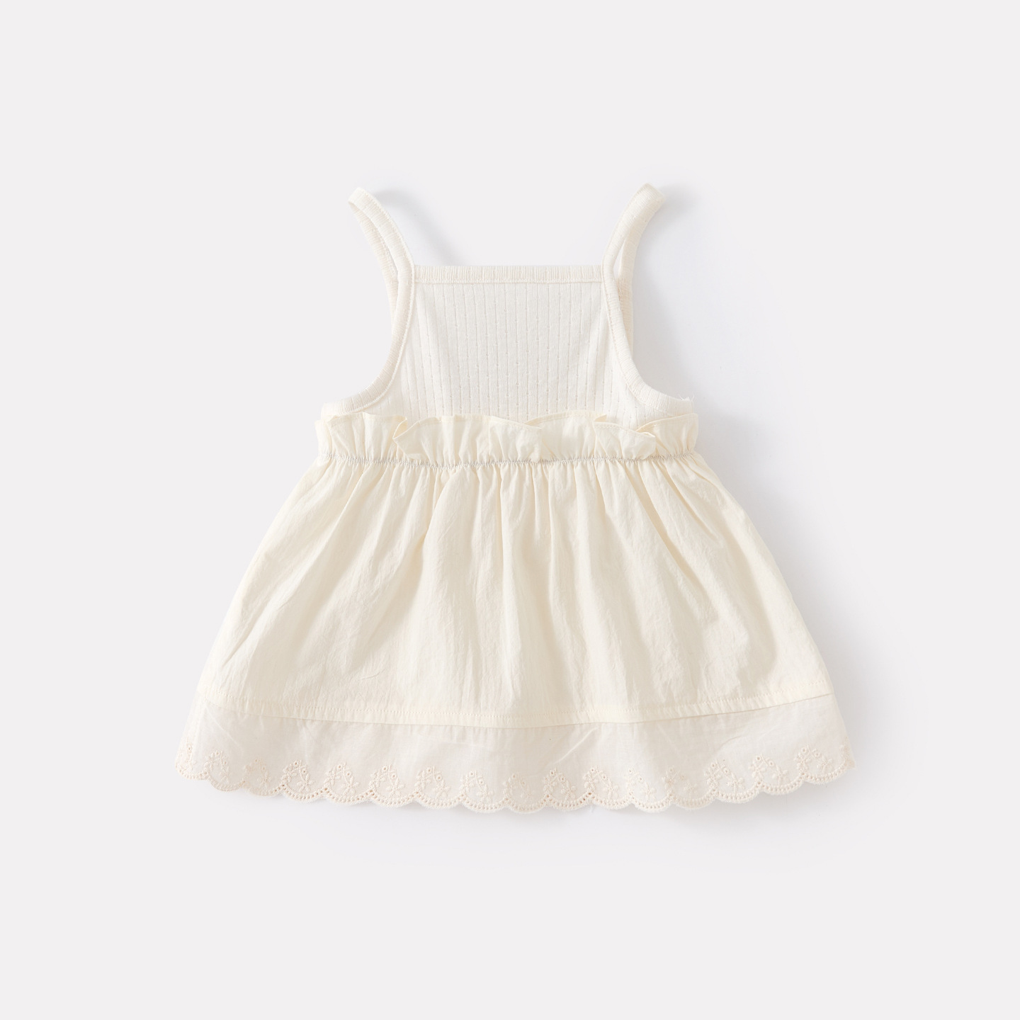 Cartoon Cute Rabbit Lace Strap Girl Baby Floral Breathable Cuffed Pants Two-Piece Set — image 6