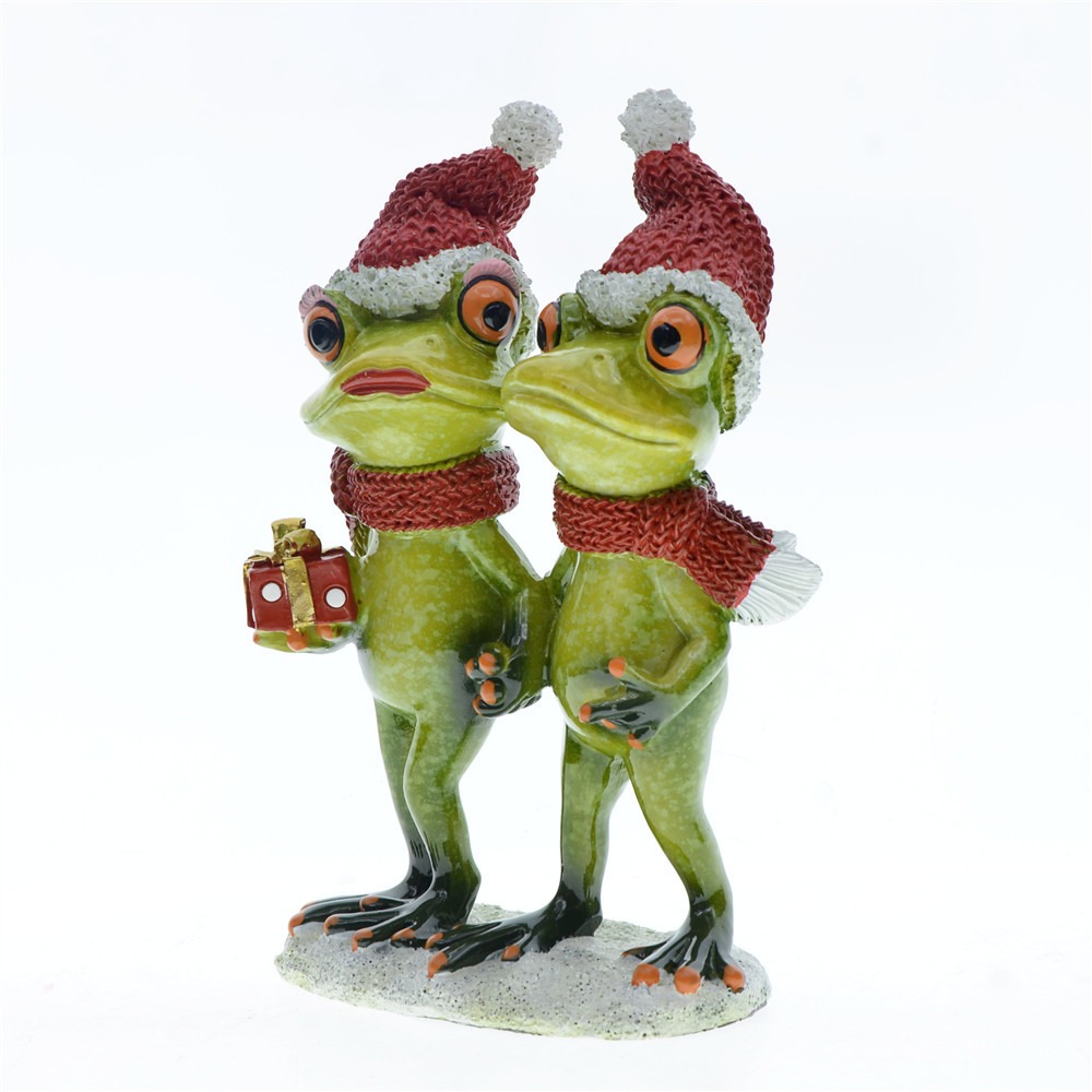 Home Decoration Couple Frog Resin Craft Decoration — imagen 5