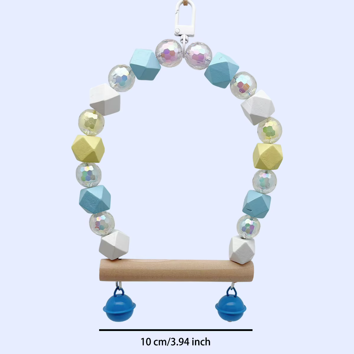 Parrot Bird Swing Acrylic Bell Toy Small Medium Pet Stand Frame Bird Cage Accessories Entertainment Sugar Glider — image 2