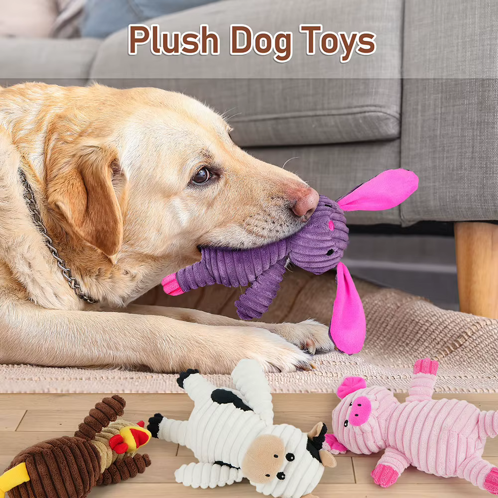5 Pack Dog Toys Plush Dog Squeaky Toys, Assortment Value Bundle Animal Pet Toy for Small Medium Large Dogs, Stuffed Puppy Chew — image 2