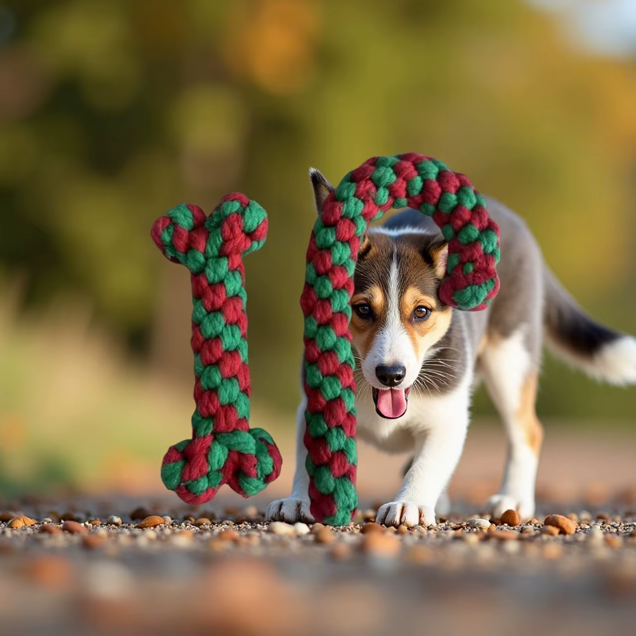 Christmas Pet Cotton Rope Cane Toy Set Bite-resistant Molar Interactive Dog Toy Teeth Clean Festive Toy For Small Medium Dogs — image 2