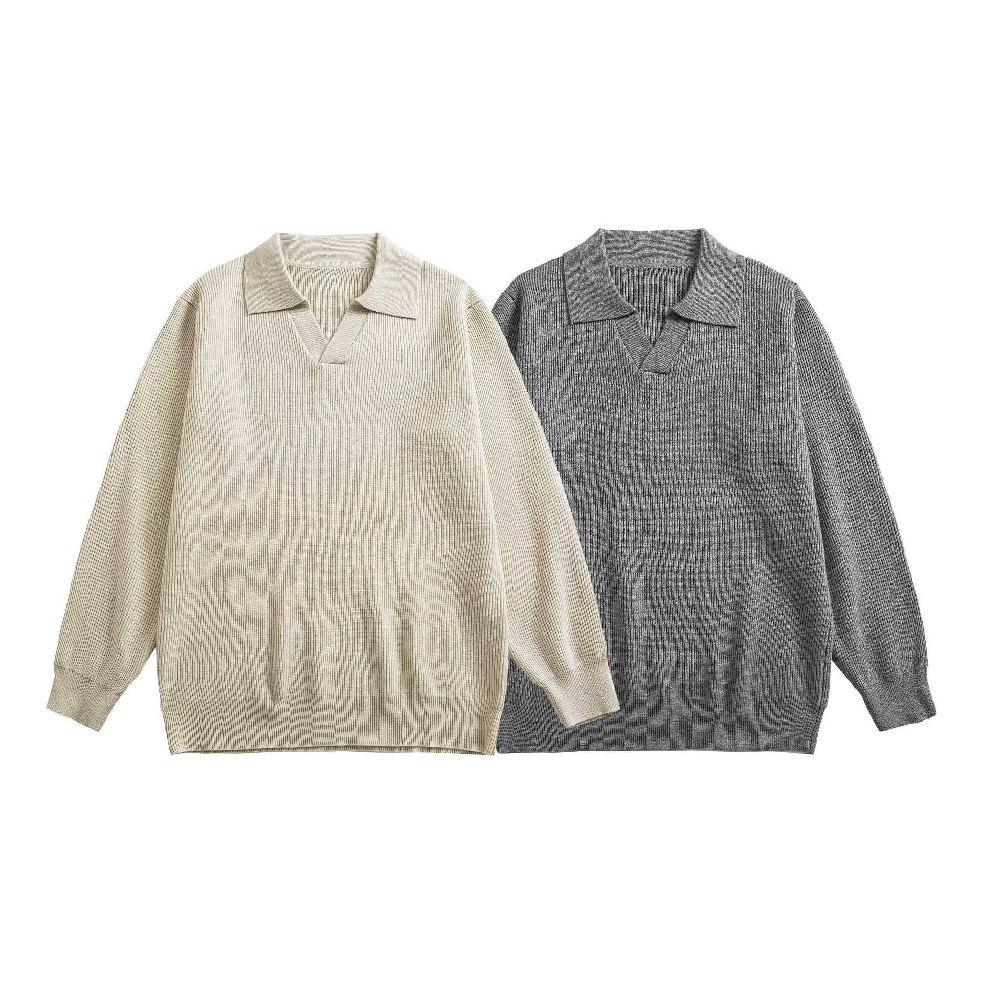 Solid Color Seagull Collar Pullover Sweater Loose Casual Knitwear — image 6