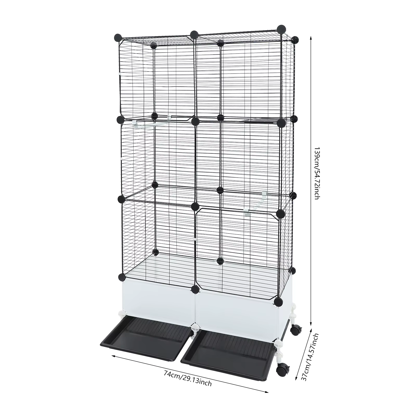 Large Parrot Cage, Standing Bird Cage 29x14x55 Inch, Spacious Birdcage with Splash Guard & 6 Locking Wheels — image 8