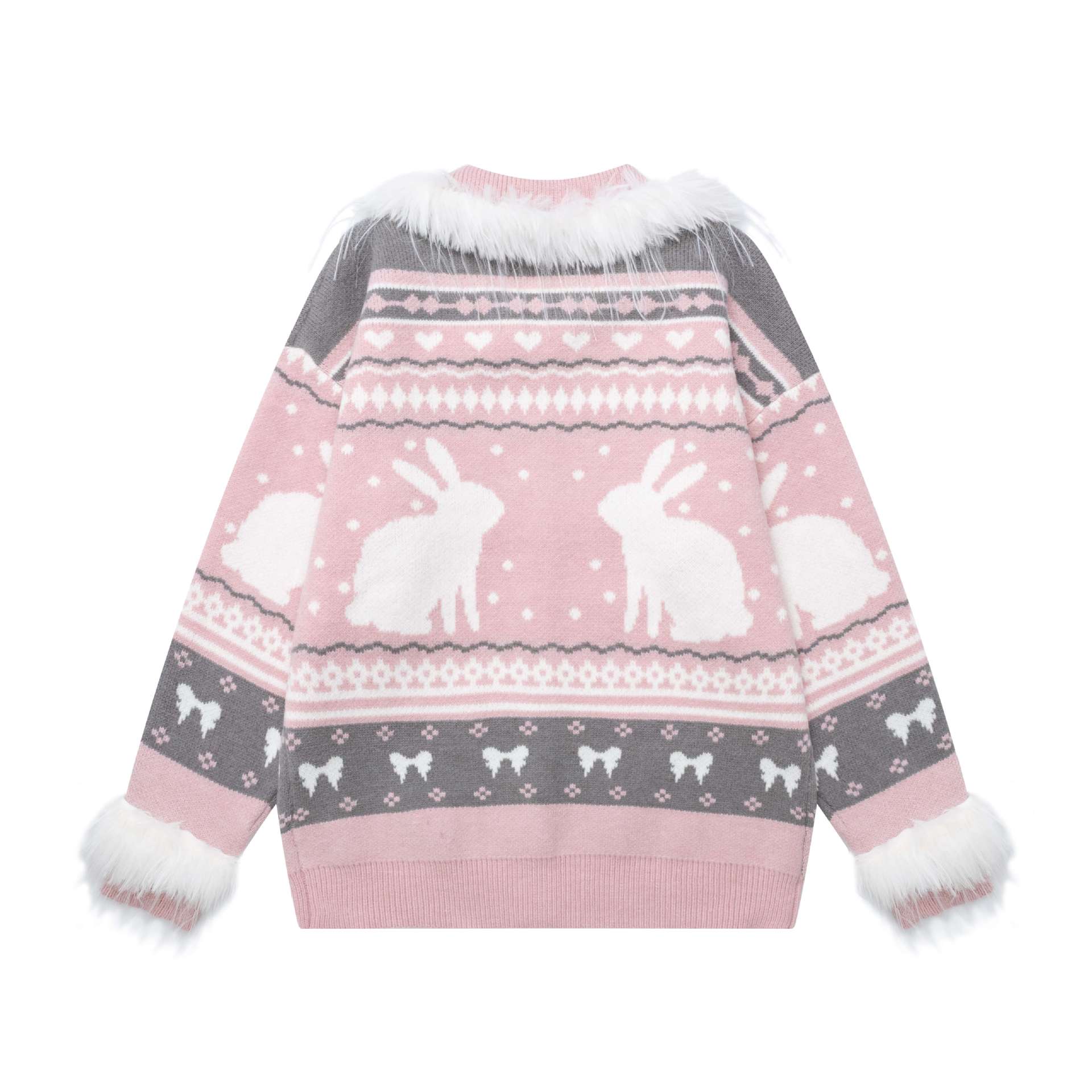 Plush collar rabbit coat — image 5