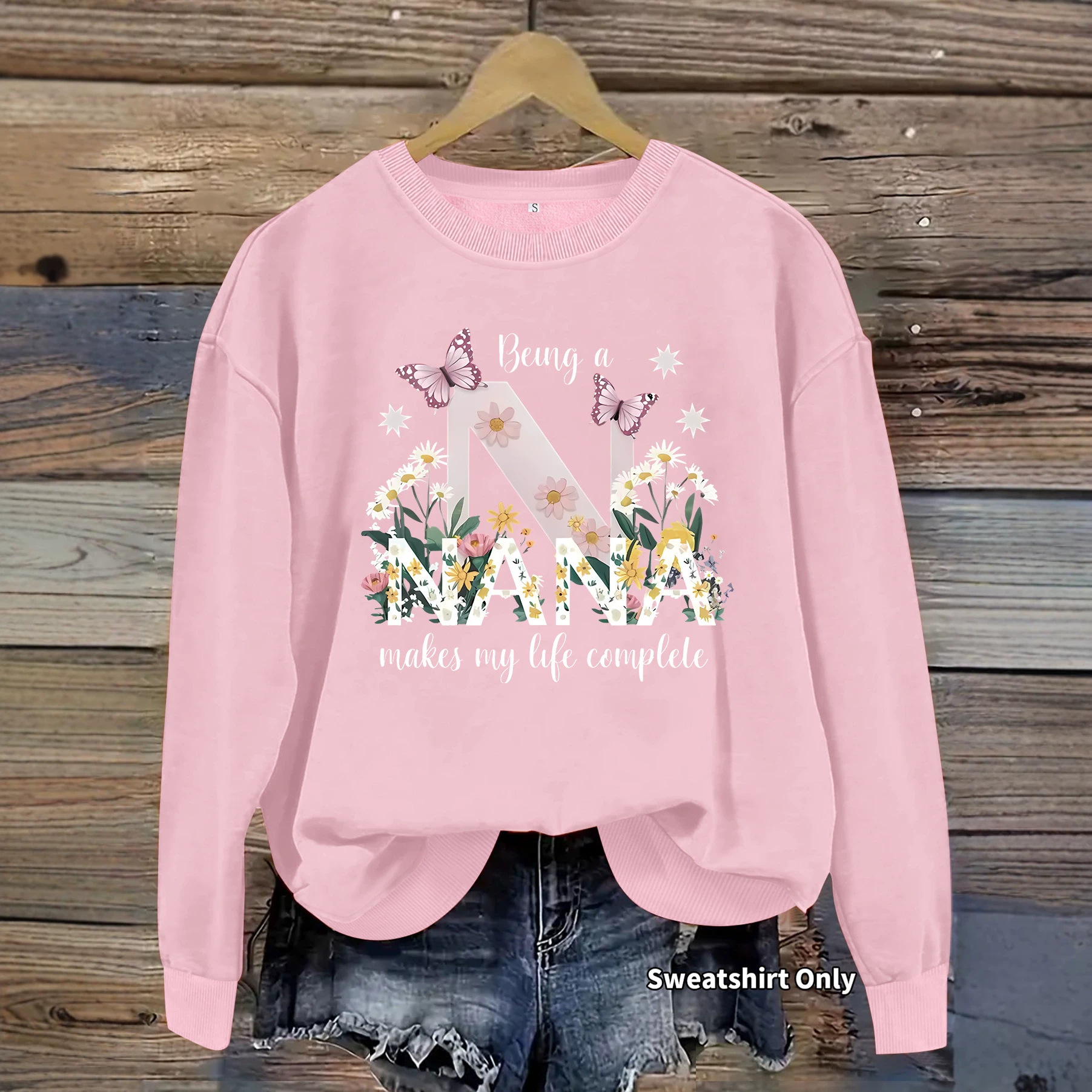 Butterfly printed long sleeved fleece sweatshirt — image 5